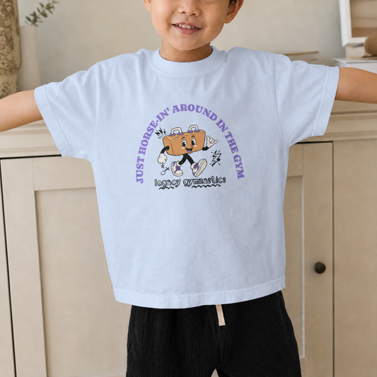 Just "Horse-in" Around Kids Comfort Colors Tee (Blue)