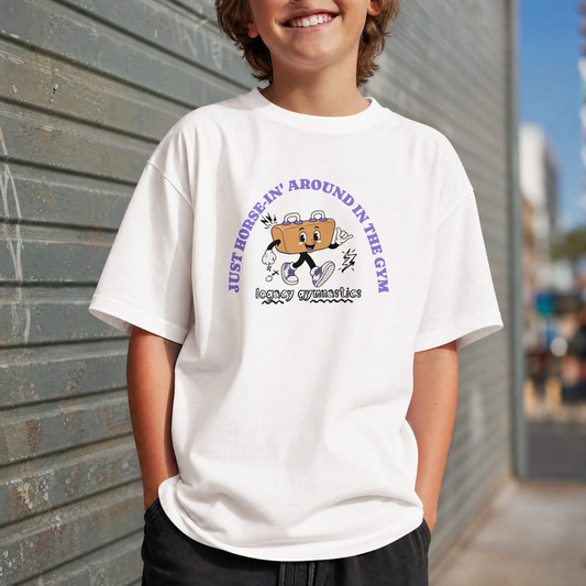 Just "Horse-in" Around Kids Comfort Colors Tee (White)