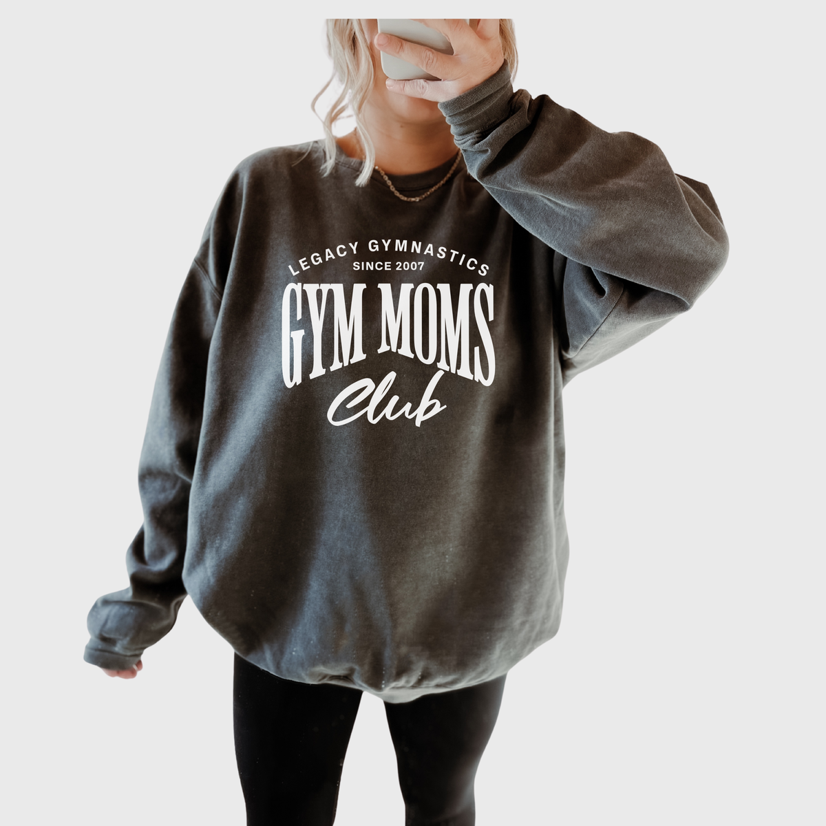 Gym Moms Club Comfort Colors Crewneck (Pepper)