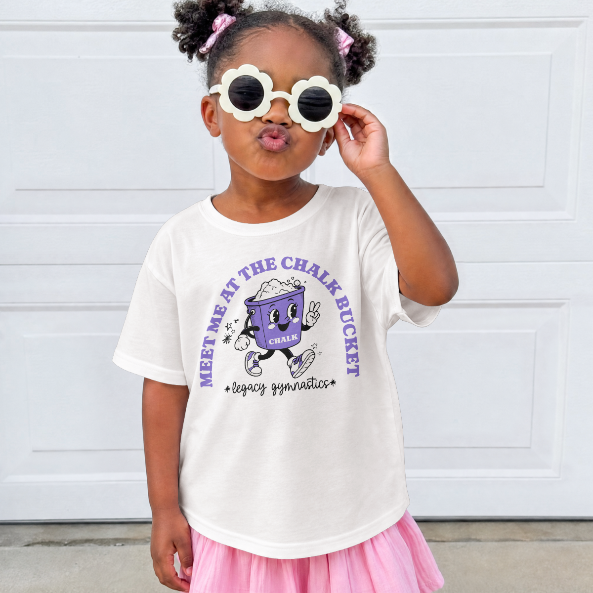 Meet Me at the Chalk Bucket Kids Comfort Colors Tee (White)