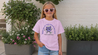 Meet Me at the Chalk Bucket Kids Comfort Colors Tee (Pink)